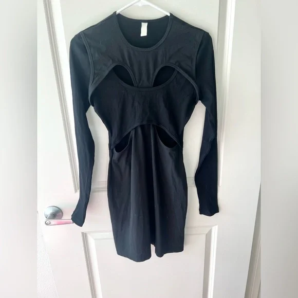 Dion Lee long-sleeve t-shirt mini dress with cutout inserts